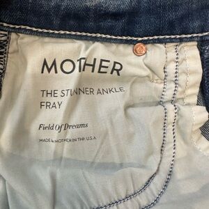 MOTHER Medium Blue Distressed Ankle Jeans